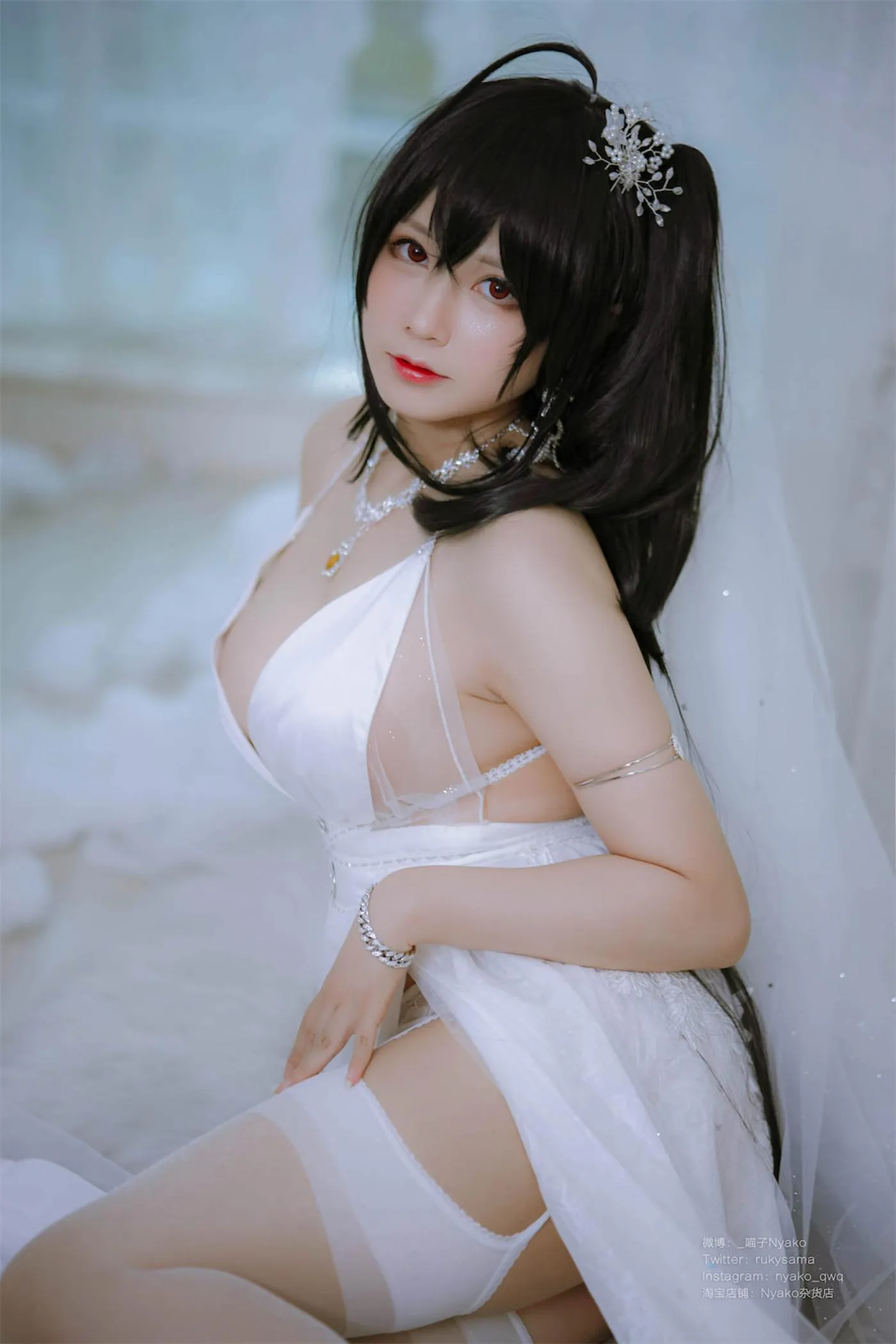Nyako喵子 – NO.40 大凤纯白婚纱 [65P]插图7